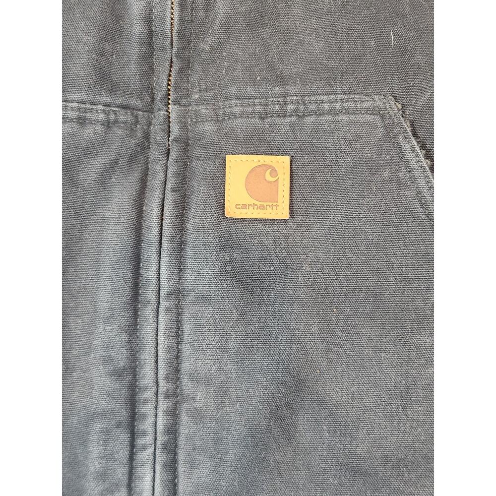 Carhartt Sherpa Lined Work Vest Men’s 2XL Black Full Zip Canvas Utility Vest - Picture 6 of 16